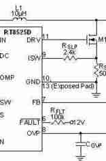 丝印0F= （RT8525D）RT8525DGQW 数据手册 原理图pdf 12v风扇升压芯片 5V升压12v