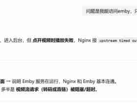 emby反代域名播放失败的原因及解决方法(EMBY通过反代后视频加载缓慢解决)