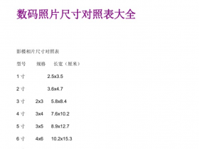 寸照大小规格、1寸-30寸