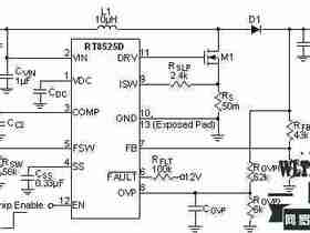丝印0F= （RT8525D）RT8525DGQW 数据手册 原理图pdf 12v风扇升压芯片 5V升压12v